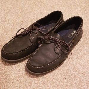 Sperry Top Sider Size 13M Black Leather